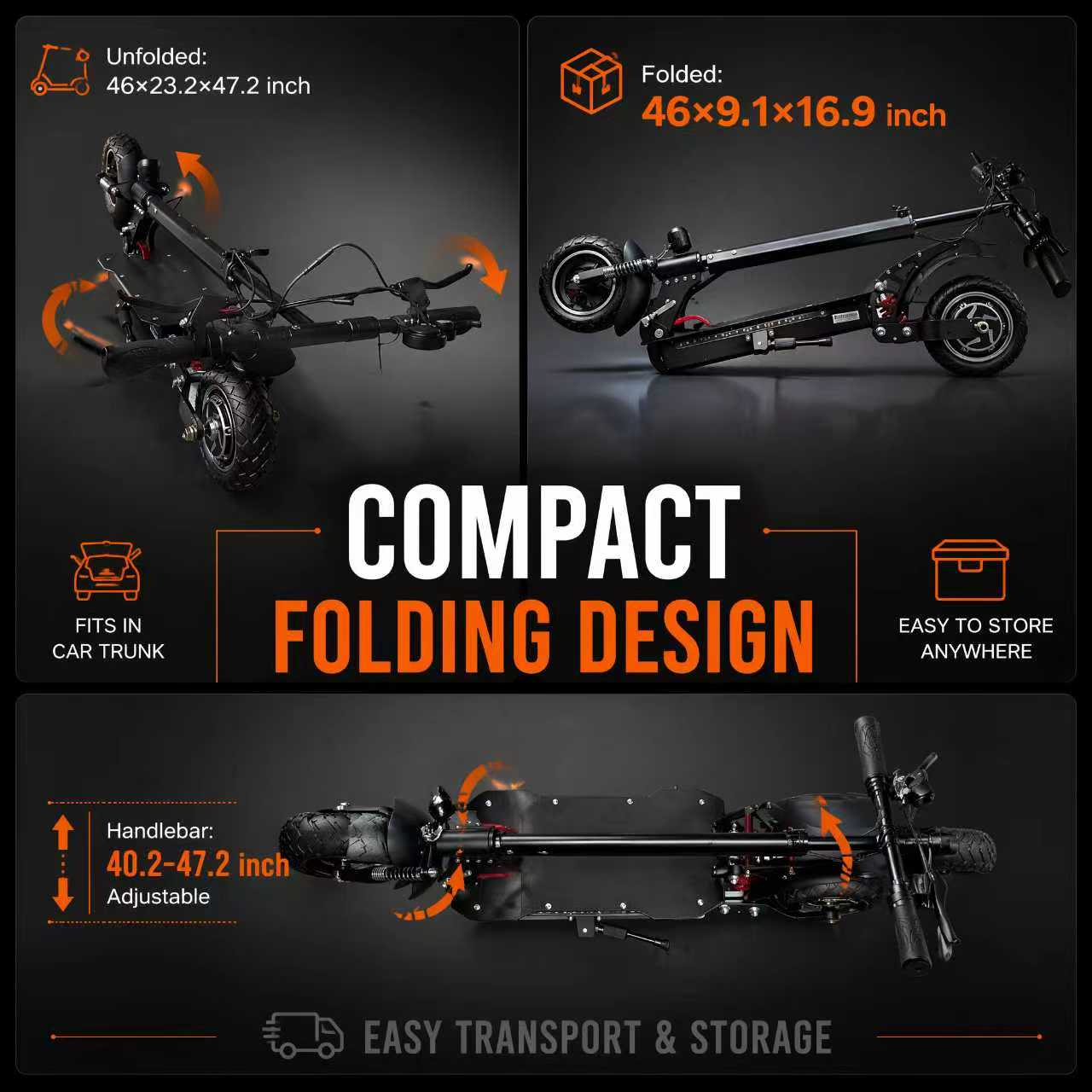 AJOOSOS X750 Electric Scooter Adults, 40 MPH Top Speed, 50 Miles Range, 52V 1600W Motor, Foldable
