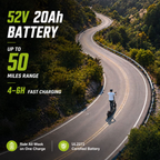 AJOOSOS X750 MAX Electric Scooter, 43 mph Max Speed, 50 Miles Long Range, 3200W Motor, Foldable Scooter Electric for Adults