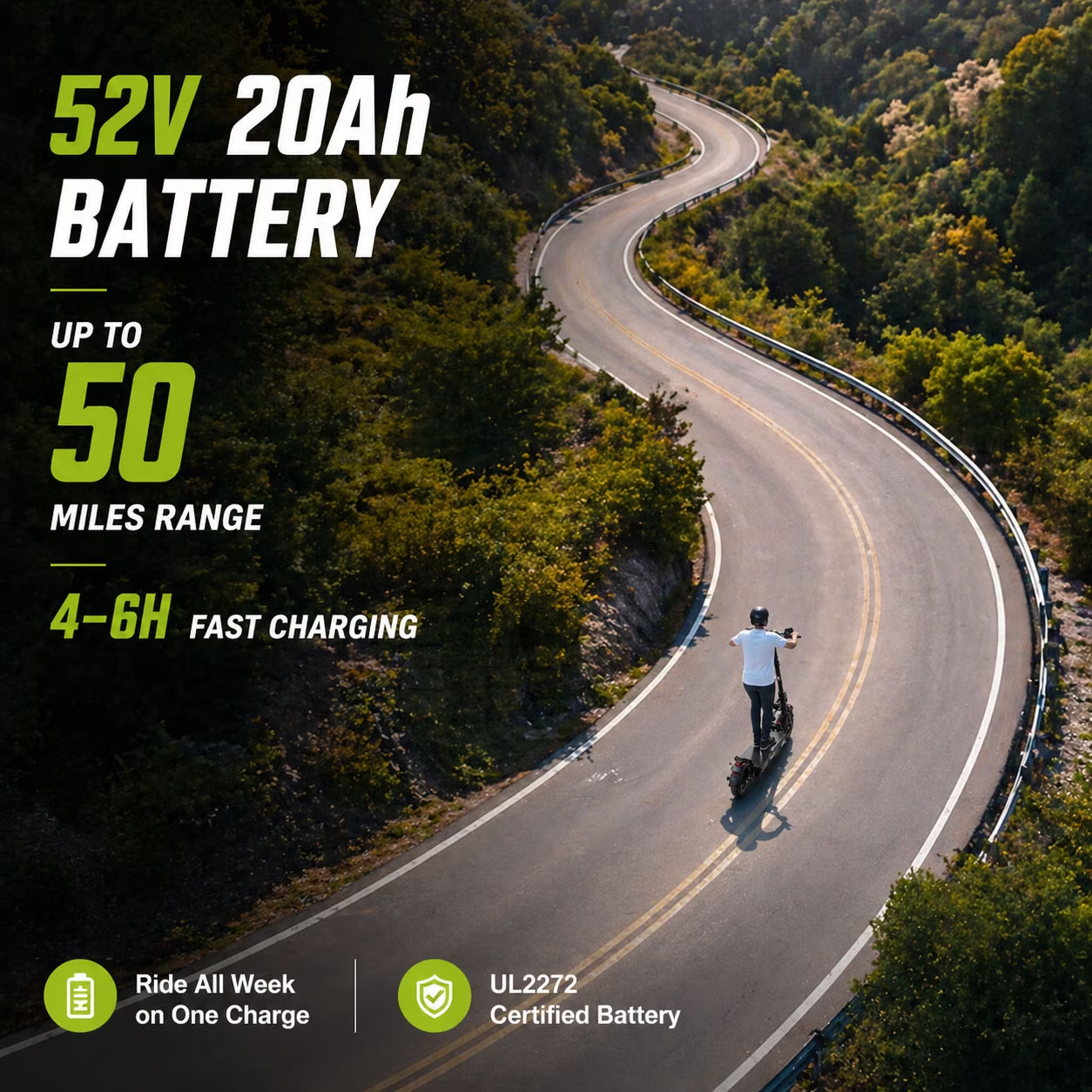 AJOOSOS X750 MAX Electric Scooter, 43 mph Max Speed, 50 Miles Long Range, 3200W Motor, Foldable Scooter Electric for Adults
