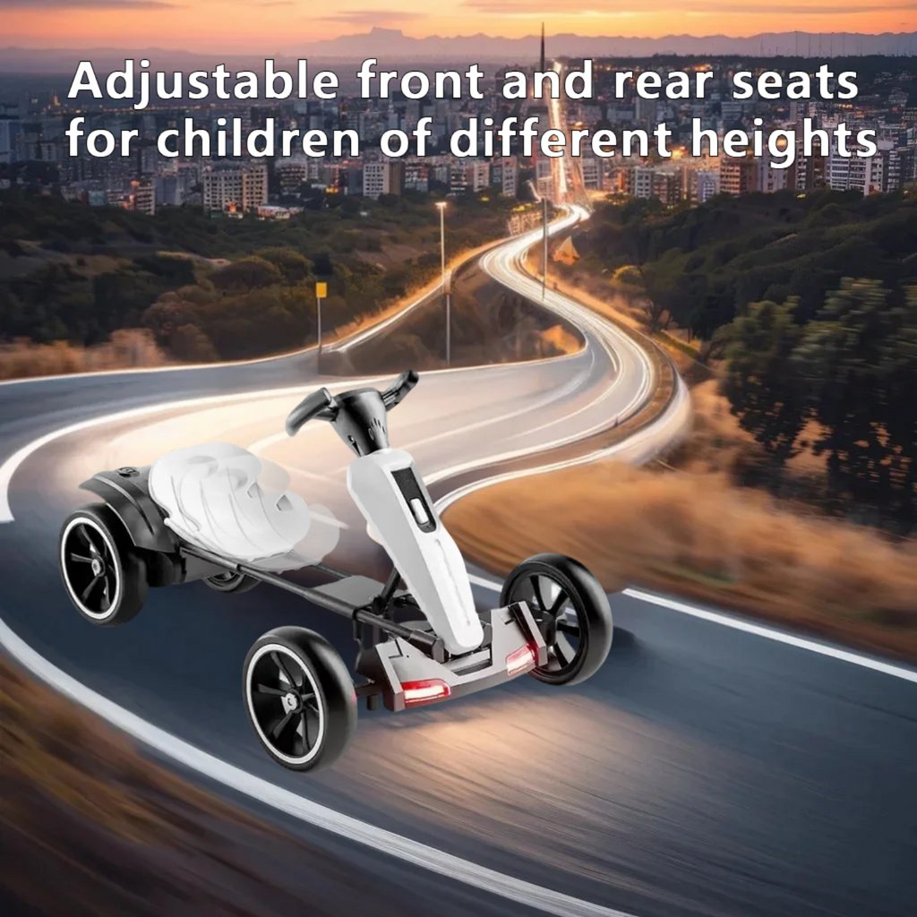 AJOOSOS 12V Metal Go Karts for Kids 3-6 Years Powered Ride-On with 400W*2 Motors 5 mph Max Speed
