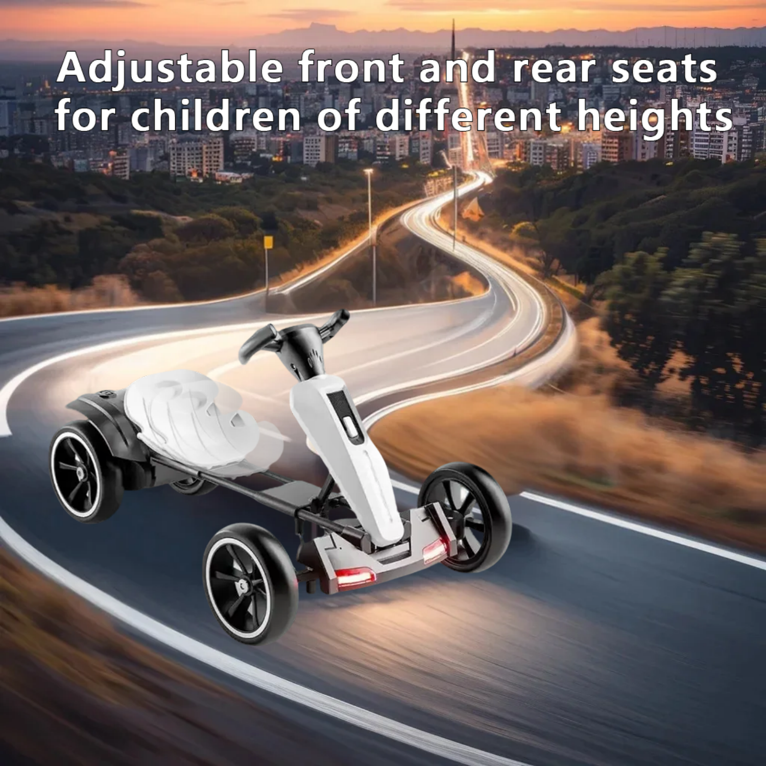 AJOOSOS 12V Metal Go Karts for Kids 3-6 Years Powered Ride-On with 400W*2 Motors 5 mph Max Speed