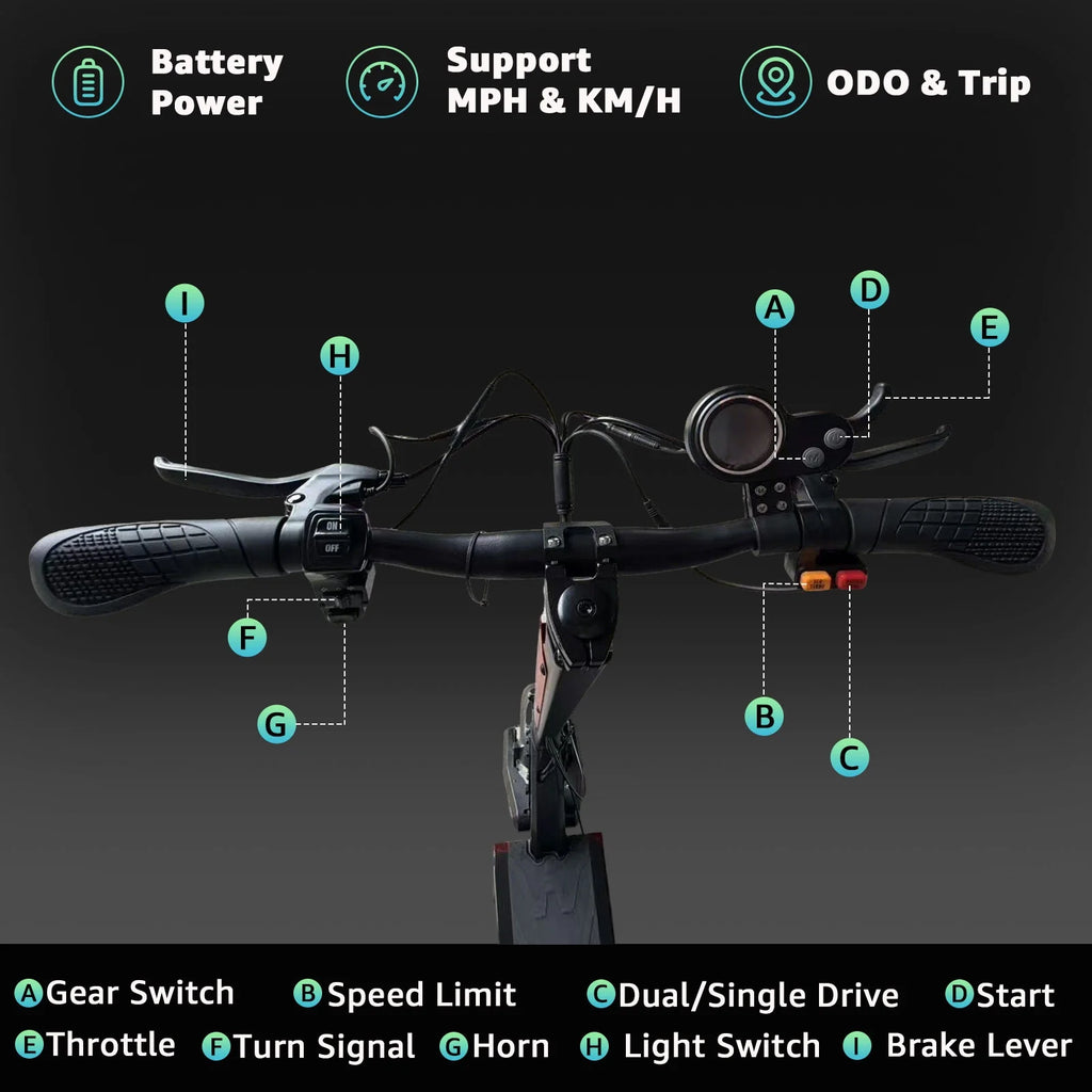 AJOOSOS X100 Electric Scooter Adults, 5600W Dual Motor, 45 mph Max Speed, 50 Miles Range, 10" All-Terrain Tires, Foldable