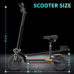 AJOOSOS X500 Dual Motor Electric Scooter, 48V 2000W, 40 MPH Top Speed, 40 Miles Long Range with Removable Seat, UL2272 Certified