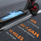 AJOOSOS X2 Electric Scooter for Adults, 36V 500W Motor, 18 MPH Max Speed, 15 Miles Range, Foldable