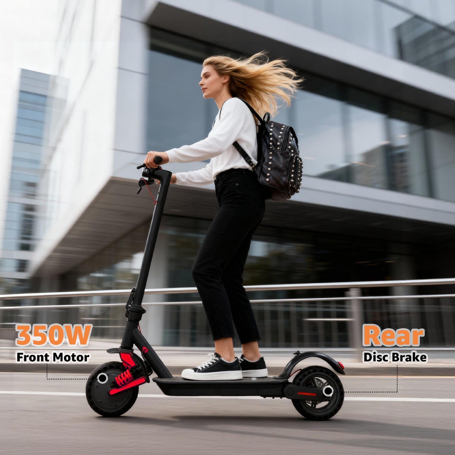 AJOOSOS X2 Electric Scooter for Adults, 36V 500W Motor, 18 MPH Max Speed, 15 Miles Range, Foldable