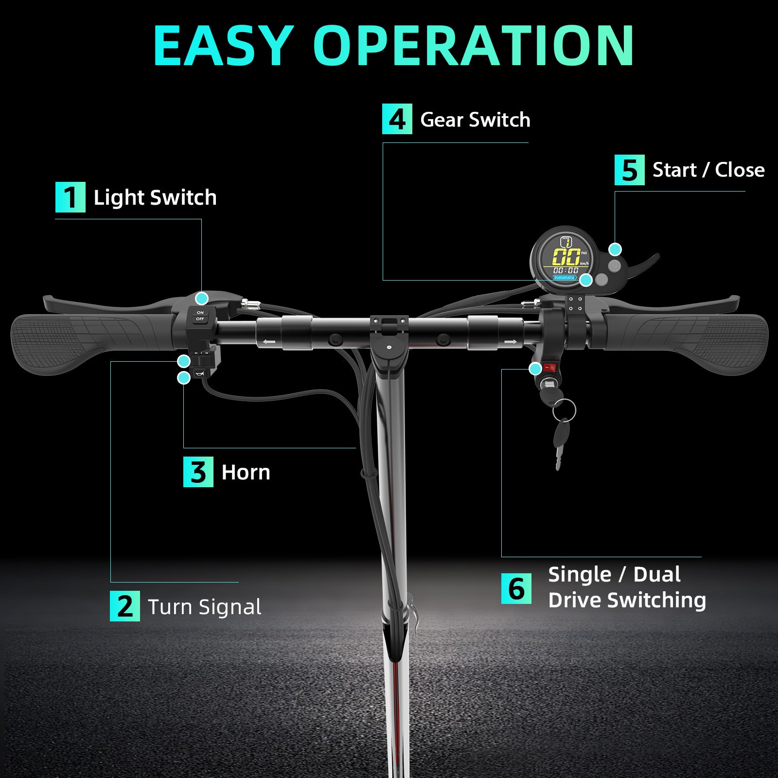 AJOOSOS X500 Dual Motor Electric Scooter with Seat, 2000W Powerful Motor, 40 MPH Fast Speed & 40 Miles Long Range