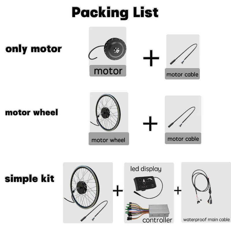 36V Brushless Geared Hub Motor Wheel 250W-500W Front Rear Electric Bike Conversion Kit | 20 24 26 27.5 700C 29 Inch