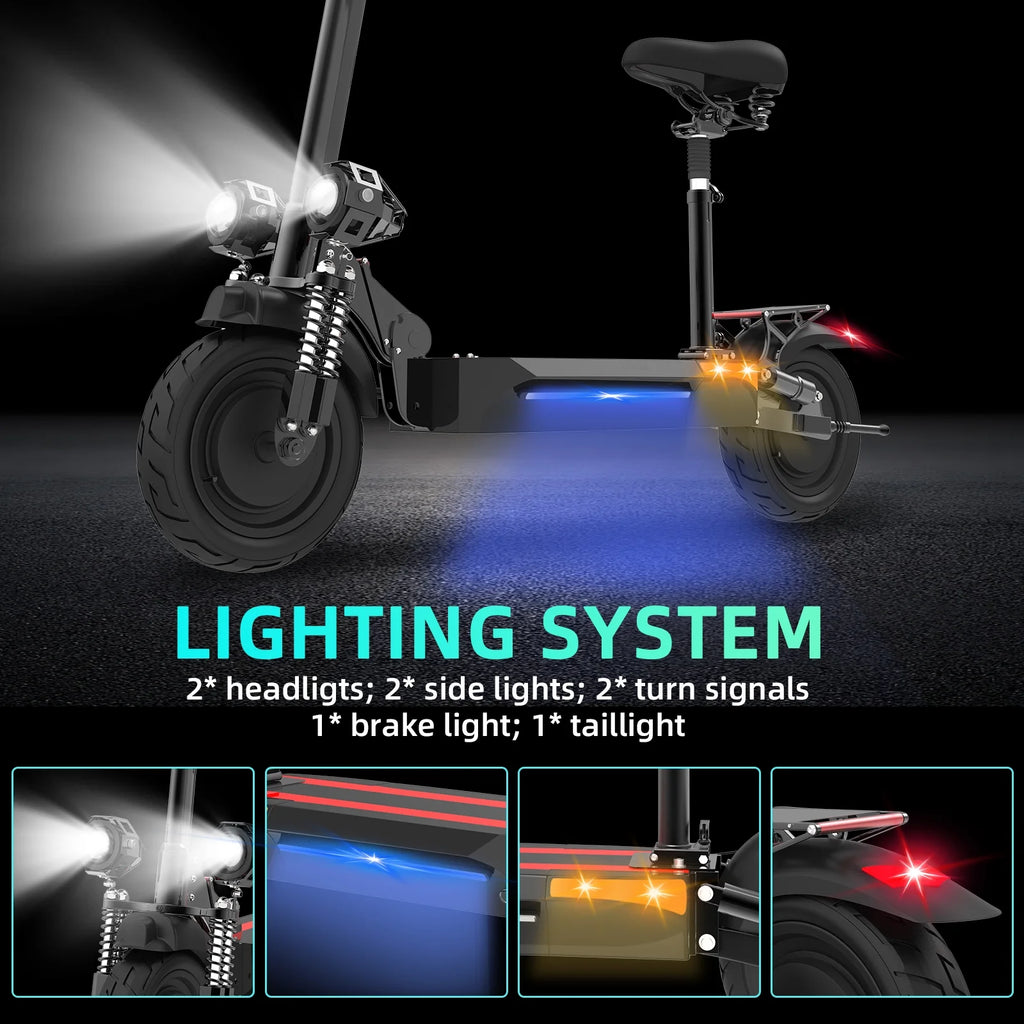 AJOOSOS X500 Dual Motor Electric Scooter, 48V 2000W, 40 MPH Top Speed, 40 Miles Long Range with Removable Seat, UL2272 Certified