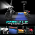 AJOOSOS X500 Dual Motor Electric Scooter, 48V 2000W, 40 MPH Top Speed, 40 Miles Long Range with Removable Seat, UL2272 Certified