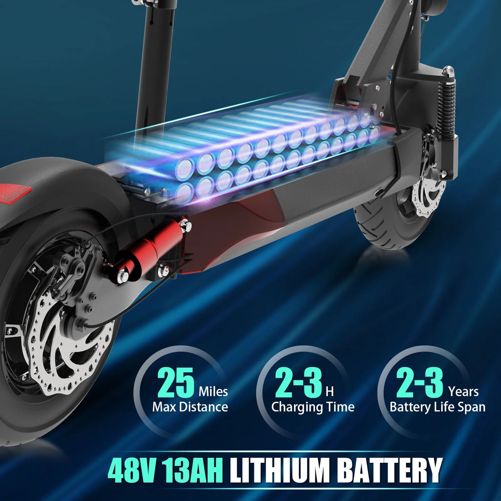 AJOOSOS X48 Adult Electric Scooter with Seat, 48V 1000W Motor, 35 MPH Top Speed, Commuting E Scooter