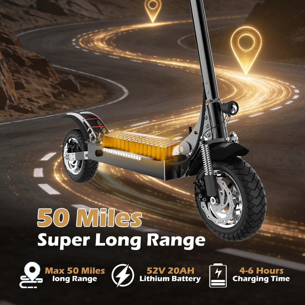 AJOOSOS X750 Adult Electric Scooter,40MPH Max Speed,50Miles Long Rage,Foldable E-Scooter for Commuting,Convinient Remote Control