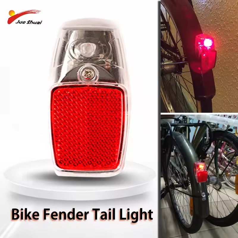Red LED Bicycle Rear Light, Battery Powered Mudguard Fender Mount Bike Tail Light, Safe Warning Flash Taillight Main image