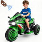 AJOOSOS 12V Electric Motorcycle for Kids 3-5 Years Old, 4 MPH Max Speed, 3 Flash Wheels