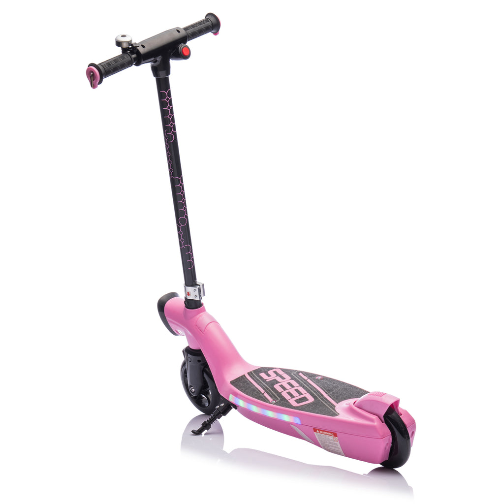 AJOOSOS Electric Scooter for Kids Ages 6+, Max 13 Miles & 7 MPH Speed, Colorful LED Lights