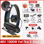 20" 26" Snow Ebike Conversion Kit 48V 1000W Rear Drive Motor 4.0 Fat Tire Wheel for SUPER 73 Electric Motor Kit with Battery