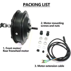 250W-2000W Ebike Hub Motor 36V 48V Brushless Gear Motor Front Rear Wheel Drive Powerful Engine Electric Bicycle Parts