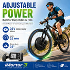 iMortor 3 Complete Electric Bike Conversion Kit with Battery, 350W Motor Power, 26" Front Motor Wheel with Tire, Ebike Kit, 25 mph Speed, 32 Miles Long Range, LCD Connection Version