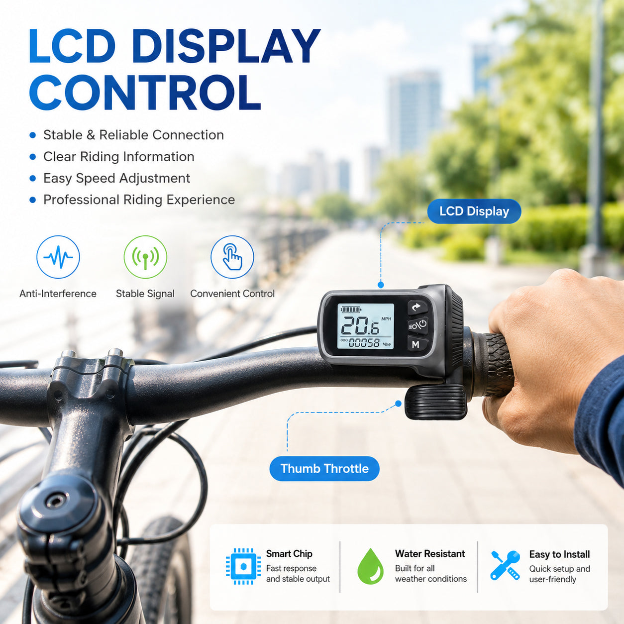 iMortor 3 Complete Electric Bike Conversion Kit with Battery, 350W Motor Power, 26" Front Motor Wheel with Tire, Ebike Kit, 25 mph Speed, 32 Miles Long Range, LCD Connection Version