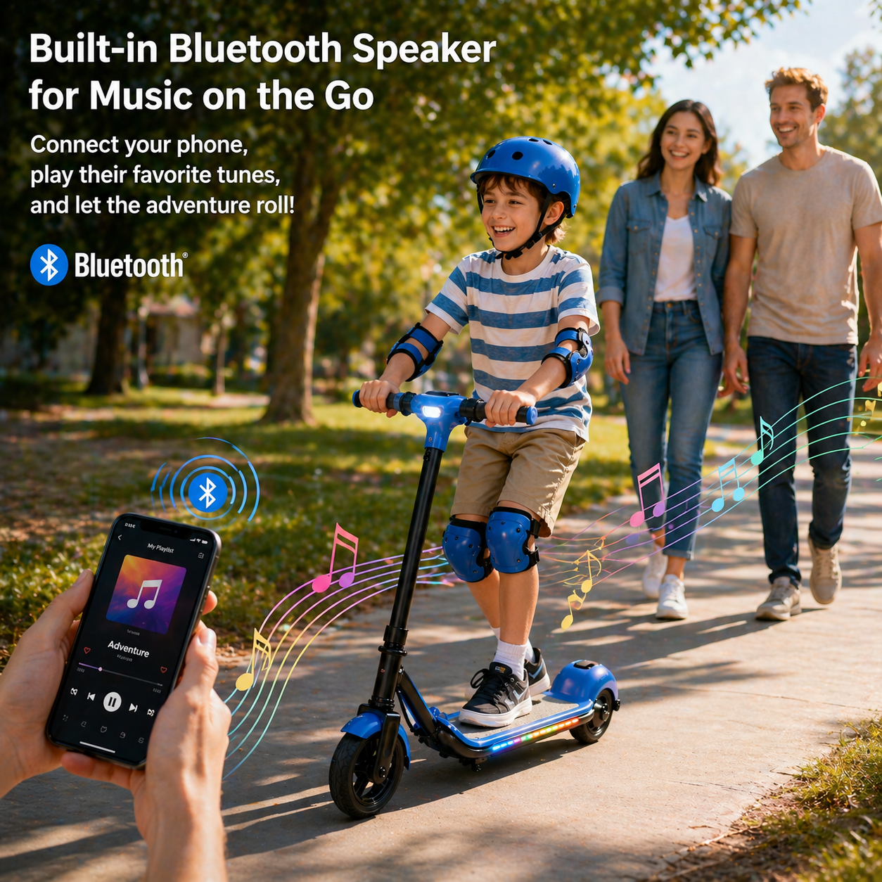 AJOOSOS 24V Electric Scooter for Kids 6-12 Years Powered Ride-On with 150W Motor, 9 mph Max Speed