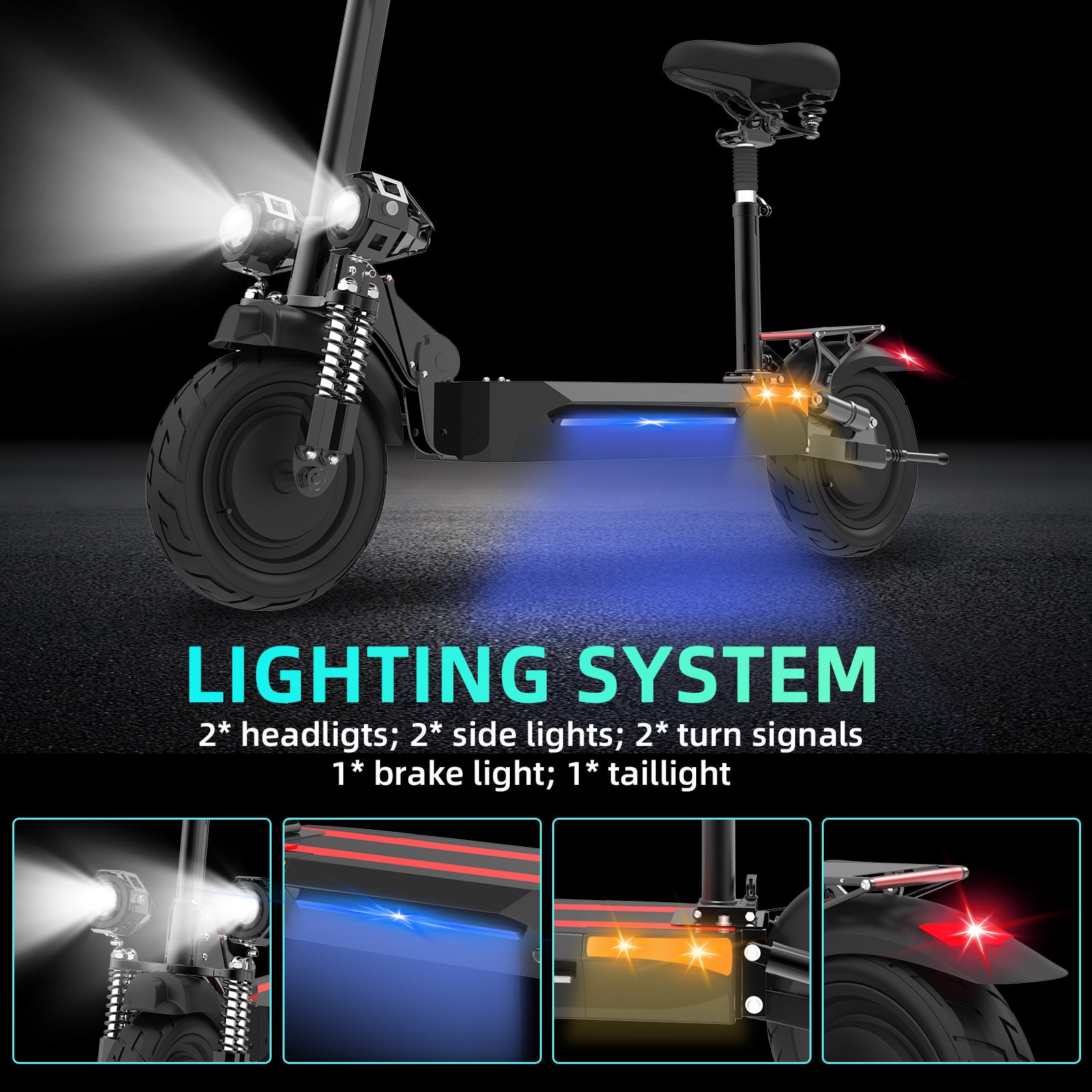 AJOOSOS X500 Dual Motor Electric Scooter with Seat, 2000W Powerful Motor, 40 MPH Fast Speed & 40 Miles Long Range