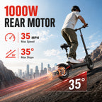 AJOOSOS X48 Electric Scooter with Seat, 48V 1000W Motor Power, 35 mph Max Speed, Foldable