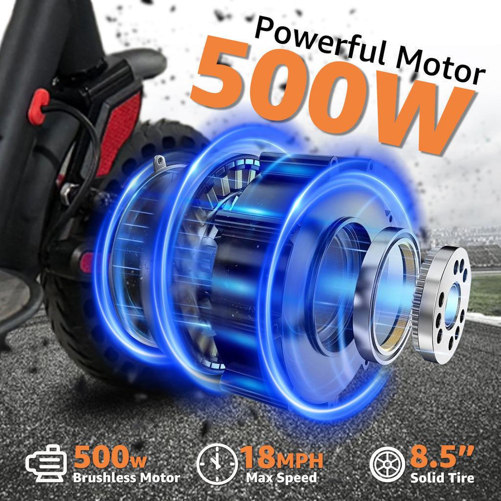 AJOOSOS X2 Electric Scooter for Adults, 36V 500W Motor, 18 MPH Max Speed, 15 Miles Range, Foldable