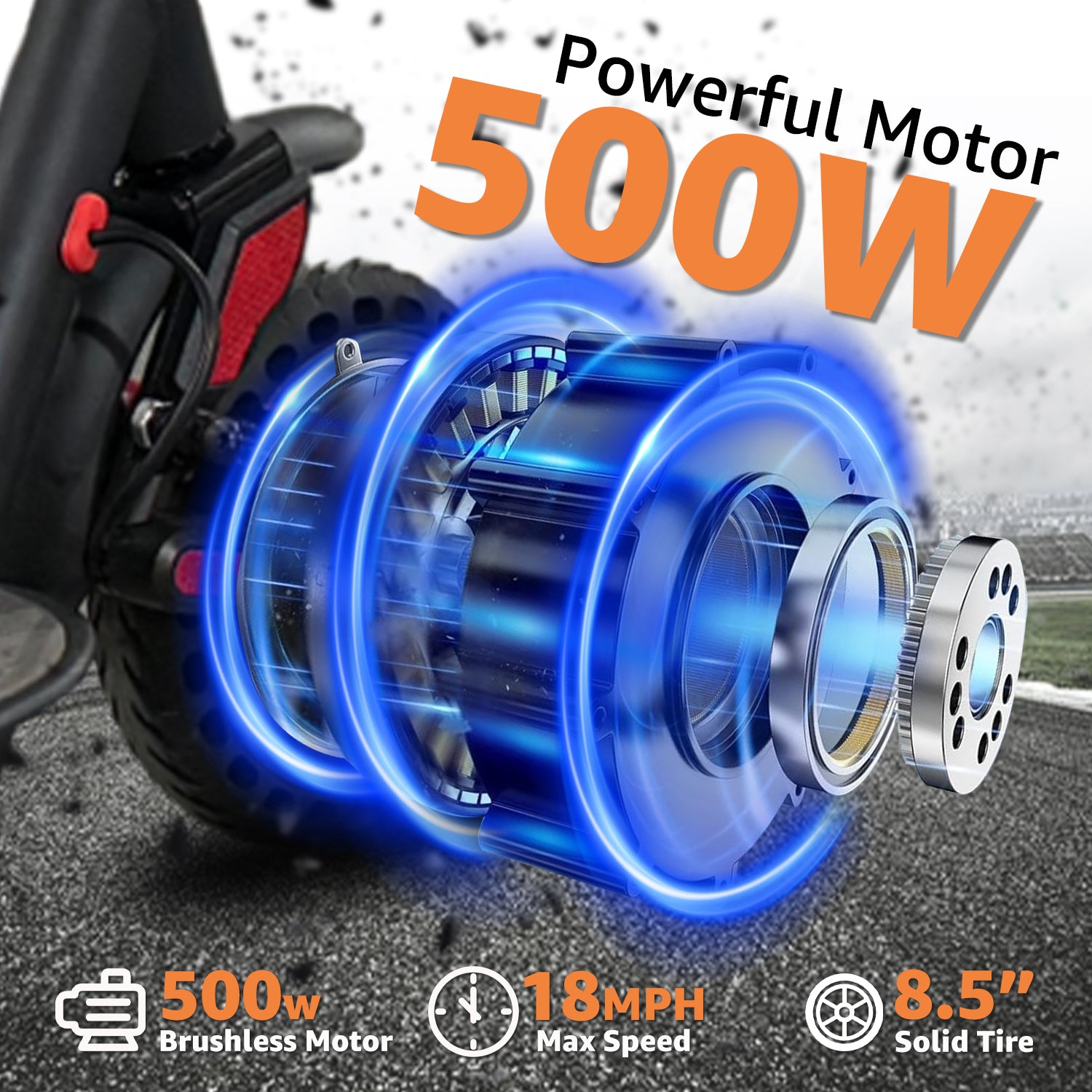 AJOOSOS X2 Electric Scooter for Adults, 36V 500W Motor, 18 MPH Max Speed, 15 Miles Range, Foldable