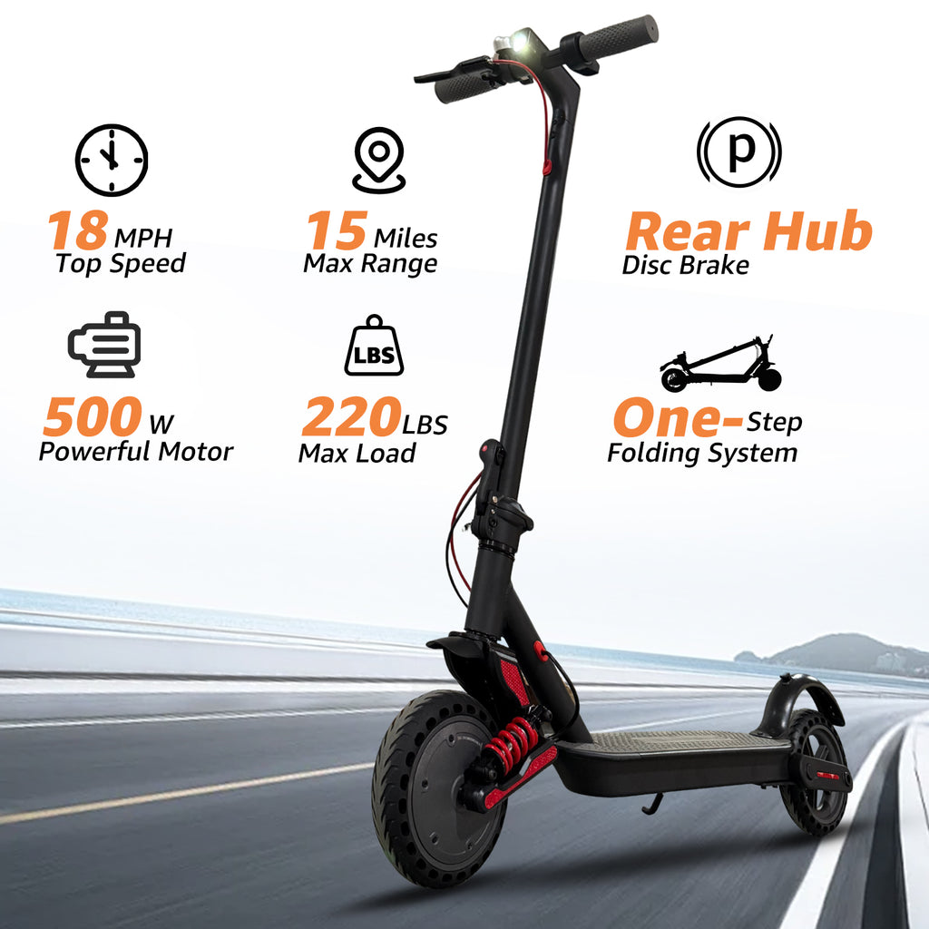 AJOOSOS X2 Electric Scooter for Adults, 36V 500W Motor, 18 MPH Max Speed, 15 Miles Range, Foldable