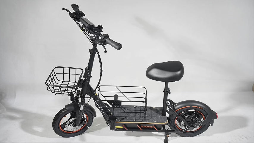 H14 Electric Scooter for Adults with Seat, 600W Peak Motor, 21  MPH Max Speed, Detachable Large Basket, 14" Puncture‑Proof Tire, Removable 36V Battery, Dual Brakes for Commuter Grocery Shopping