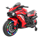 AJOOSOS 12V Electric Motorcycle for Kids 3-11 Years Old, 4 MPH Max Speed, LED Lights, Bluetooth Music, Battery Powered