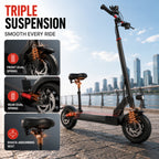 AJOOSOS X48 Electric Scooter with Seat, 48V 1000W Motor Power, 35 mph Max Speed, Foldable