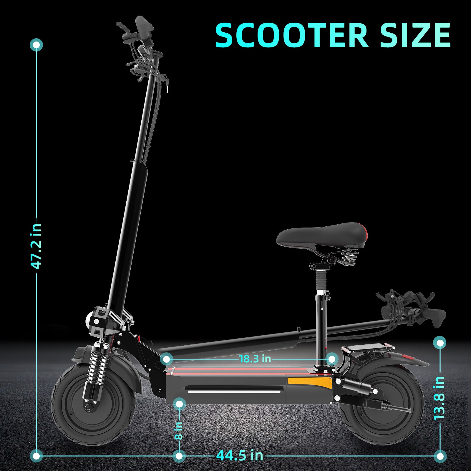 AJOOSOS X500 Dual Motor Electric Scooter with Seat, 2000W Powerful Motor, 40 MPH Fast Speed & 40 Miles Long Range