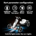 AJOOSOS 12V Metal Go Karts for Kids 3-6 Years Powered Ride-On with 400W*2 Motors 5 mph Max Speed